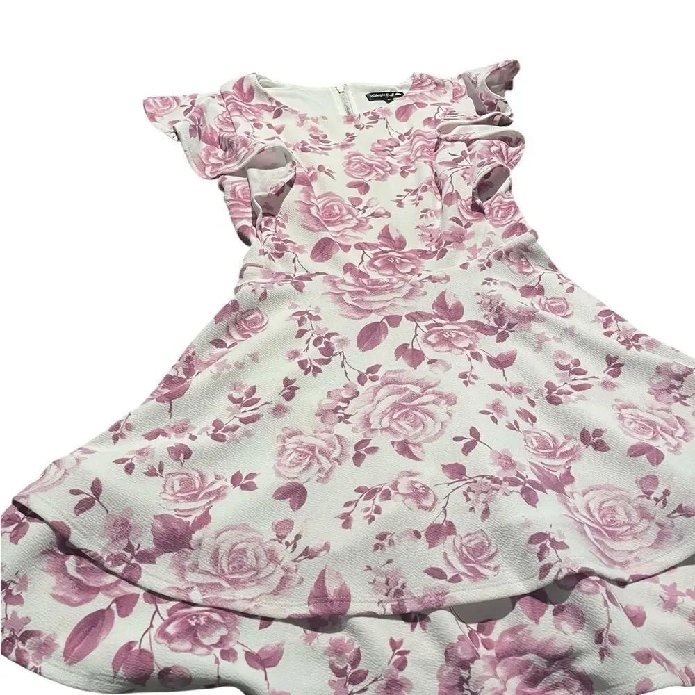 Midnight doll size mediumFloral Pink ladies Dress lined